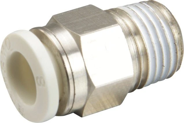 Messing nikkelbelagt han lige pneumatisk fitting